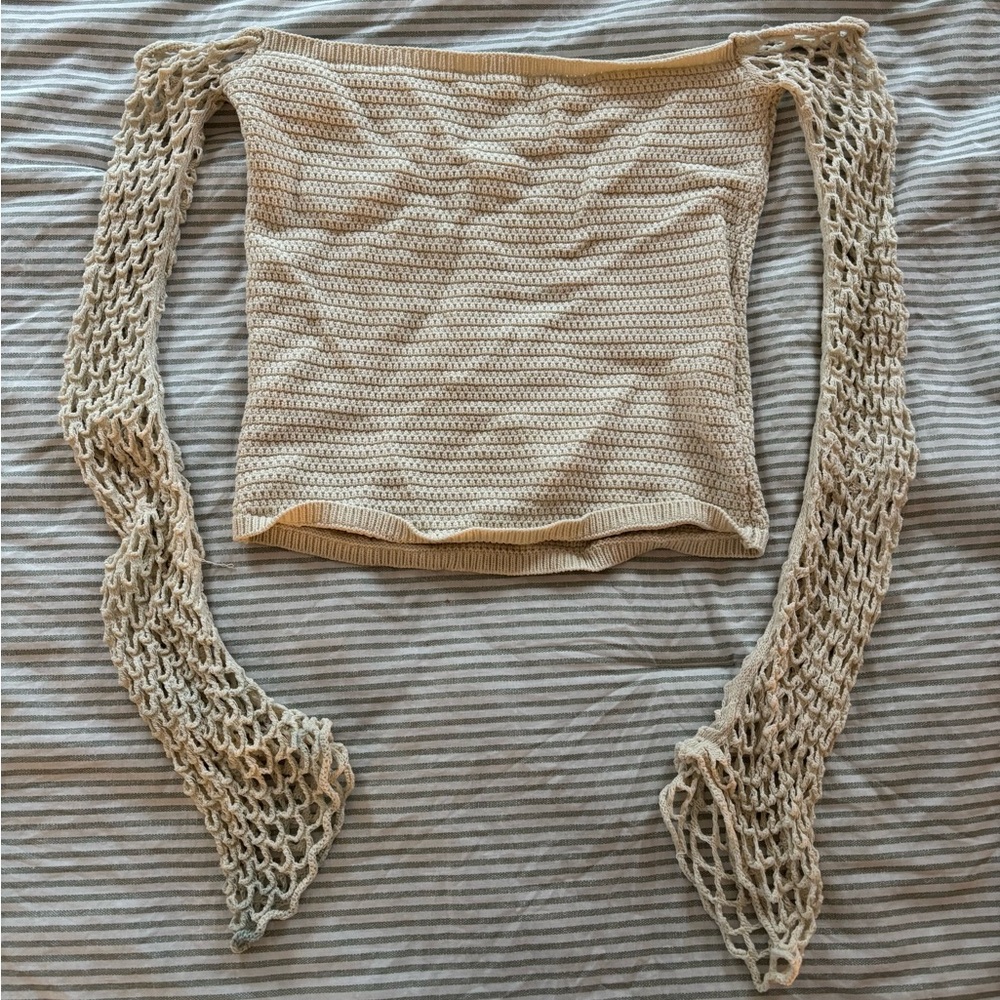 Zara Crochet Long Sleeve Top
